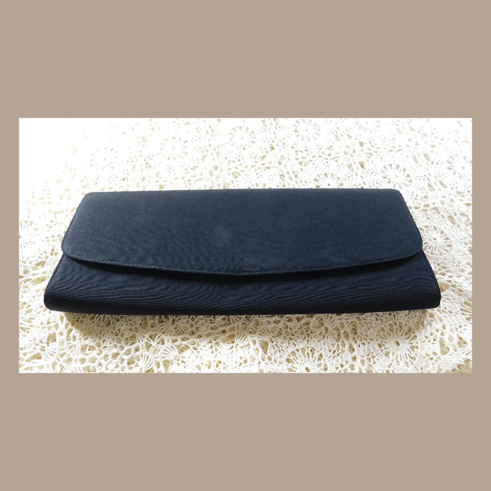 Vintage Black Tie Clutch Purse 1960s